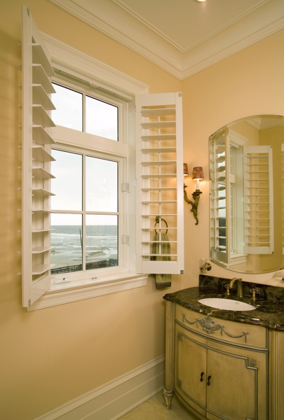 White shutters in Virginia Beach coastal home